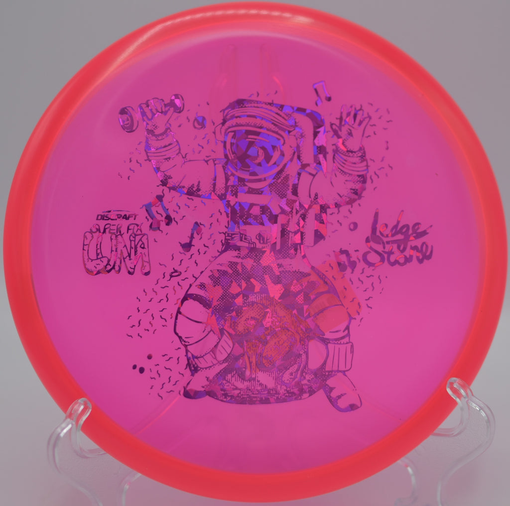 Z Super FLX Luna soft-flex putter sinking straight putt at Maple Hill Disc Golf Course, Leicester MA