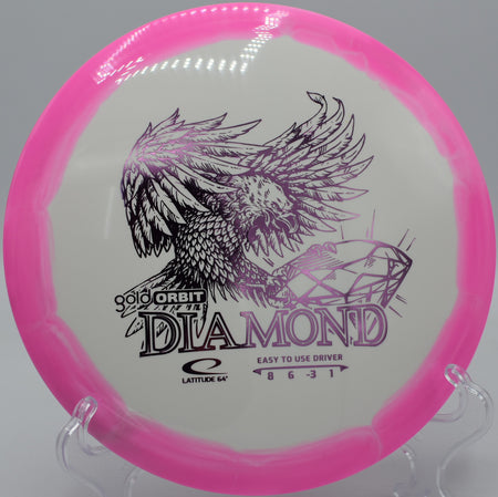 Gold Orbit Diamond gliding gently with a forward-pushing release at Idlewild DGC in Burlington, Kentucky.


