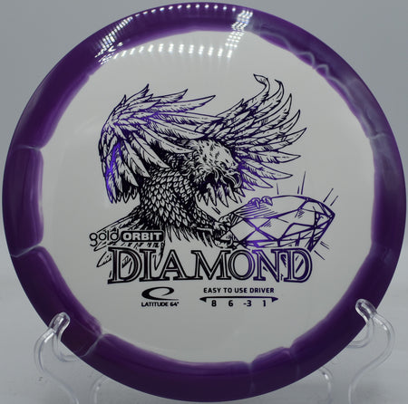 Opto Diamond shown mid-turn on a beginner drive at SeaTac Disc Golf Course in Washington

