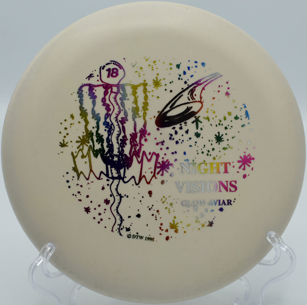 Innova Microbead Aviar gliding straight on technical upshots at Wildcat Bluff Disc Golf Course, Iowa.