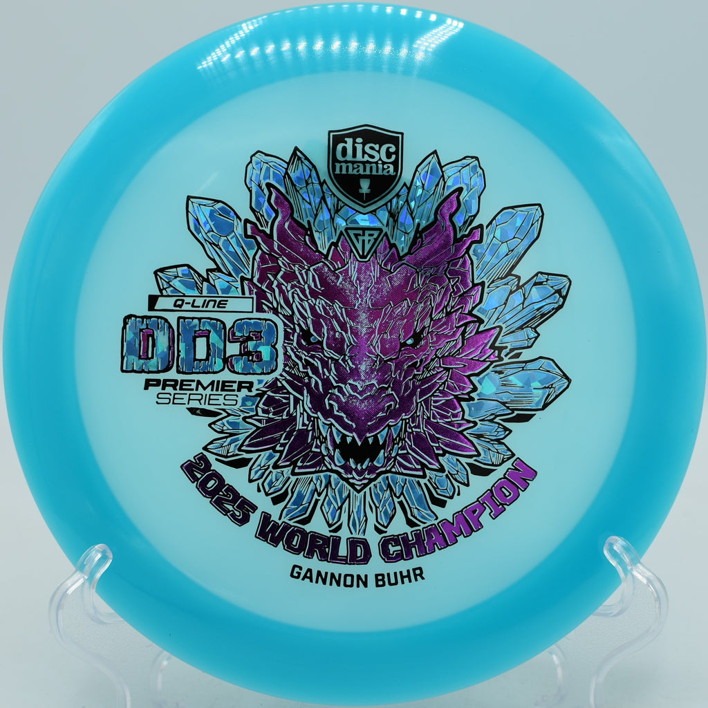 Q-Line DD3 disc golf driver on smooth release at Emporia Country Club, KS