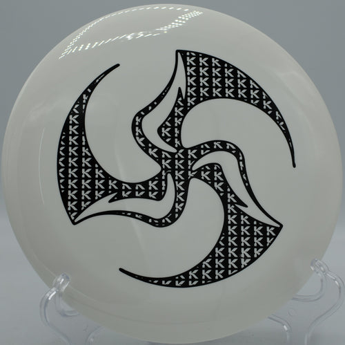 Kristin Lätt Signature Series Huk Lab Grand Grace flying with glide and precision on a hyzerflip line at Maple Hill Disc Golf Course in Leicester, Massachusetts








