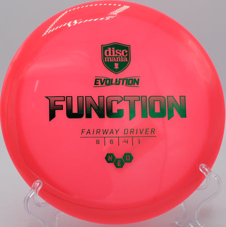 Neo Function turning slowly with finesse off the tee at Zephyrhills Disc Golf Course in Florida.

