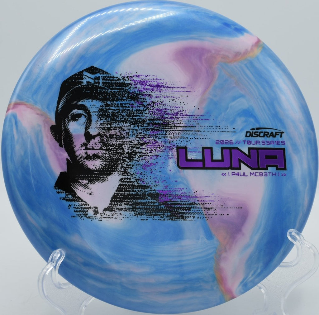 2026 Paul McBeth Tour Series Luna putter inside circle at Maple Hill Disc Golf Course in Leicester, Massachusetts