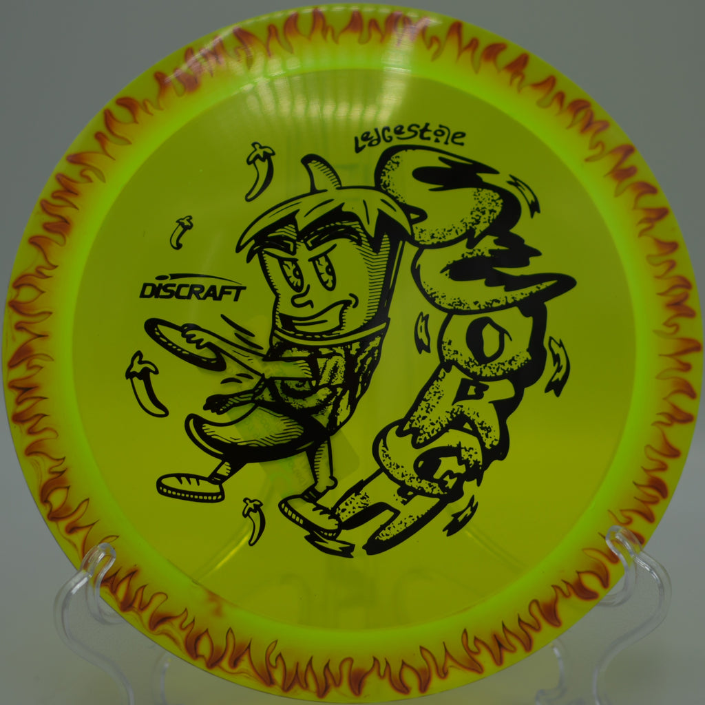 Tie-Dye Fuzed Scorch max-glide flight fading softly at Blue Ribbon Pines, East Bethel MN