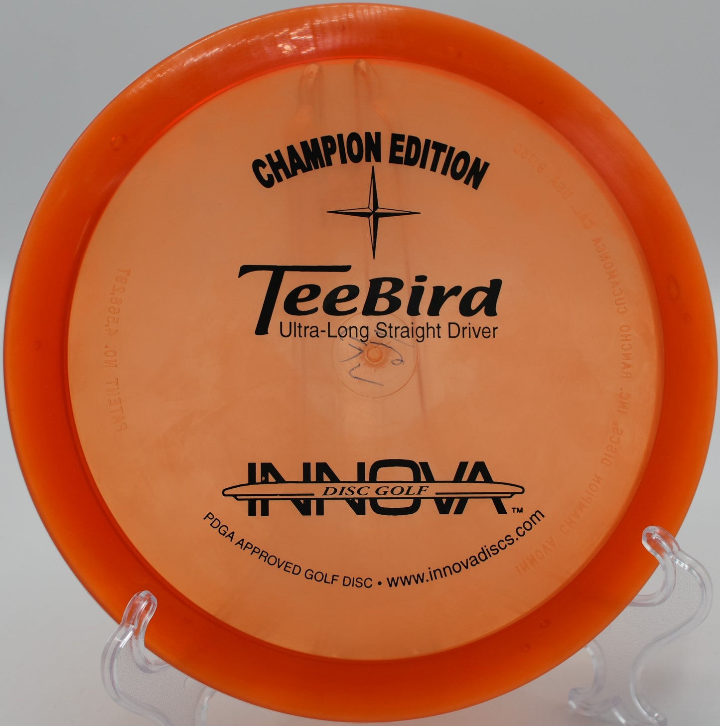 Historic Champion Edition Teebird spinning on tight approaches at Wildcat Bluff Disc Golf Course, Iowa.