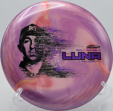 Discraft Luna Tour Series putter parked under basket at DeLaveaga Disc Golf Course in Santa Cruz, California