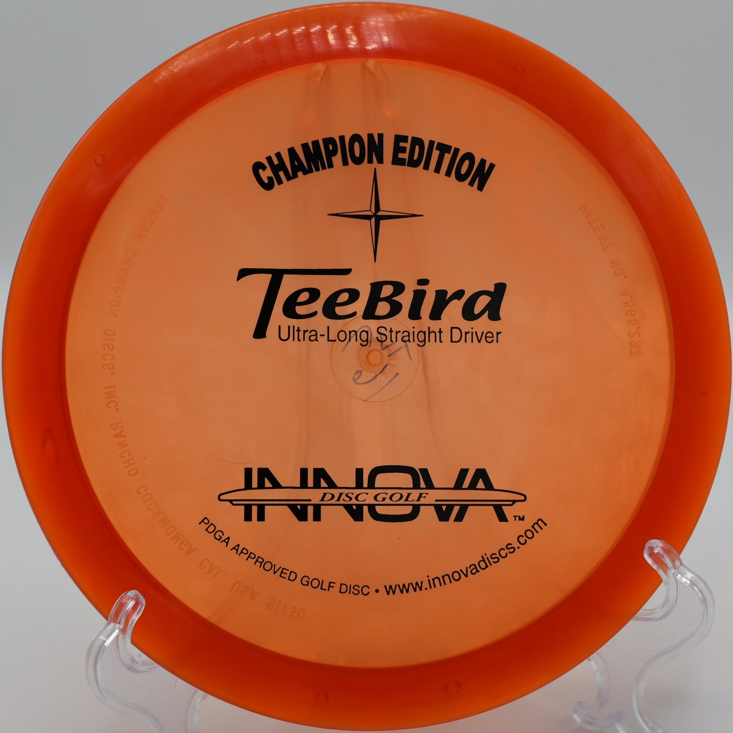 Collector’s Champion Edition Teebird flying over open fairways at Harmony Bends, Missouri.