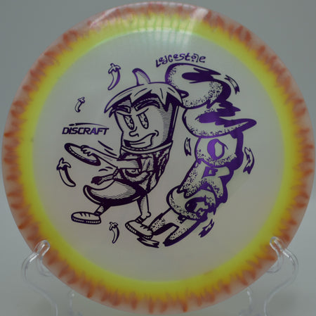 Discraft Fuzed Scorch distance driver flexing perfect S-curve at DeLaveaga Disc Golf Course, Santa Cruz CA