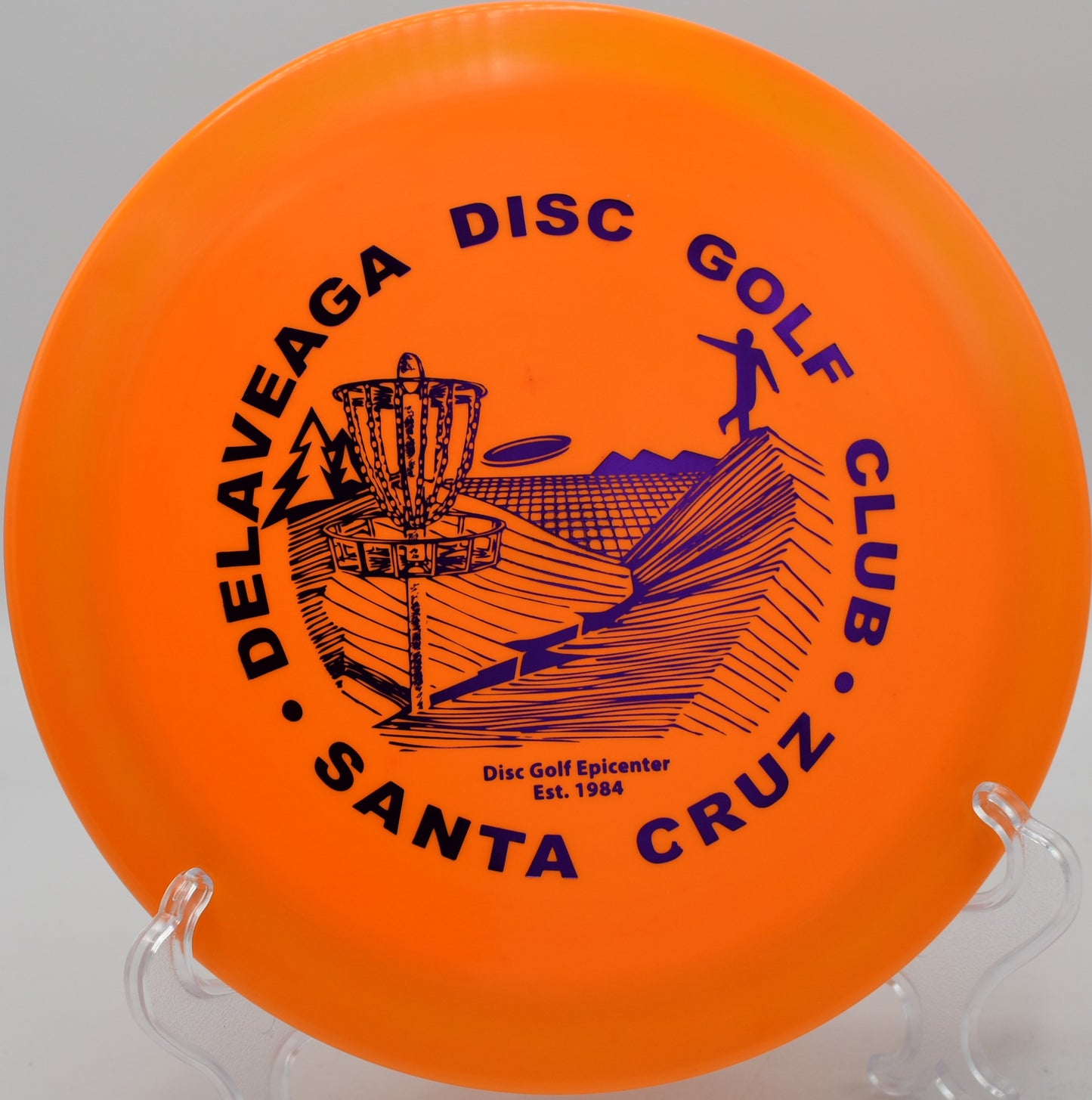 Star Monster battling a stiff crosswind with a powerful skip shot at Rockwall Disc Golf Course in Rockwall, Texas.

