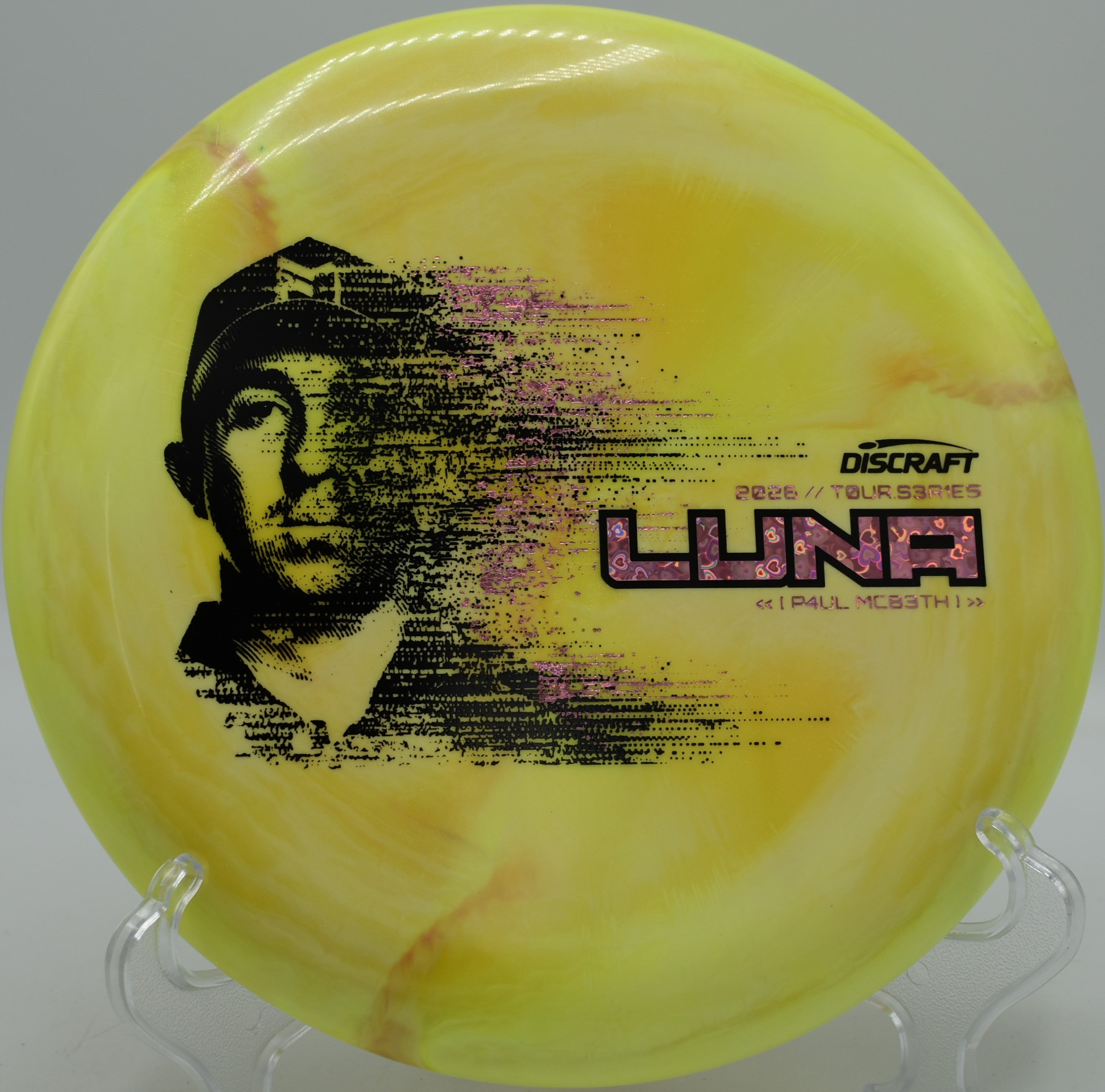 Paul McBeth Luna putter inside putting circle at Winthrop Arena Disc Golf Course in Rock Hill, South Carolina