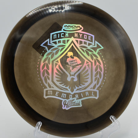 Champion Thunderbird soaring over the treetops on Hole 8 at The Bear Disc Golf Course, Hibbing, Minnesota.