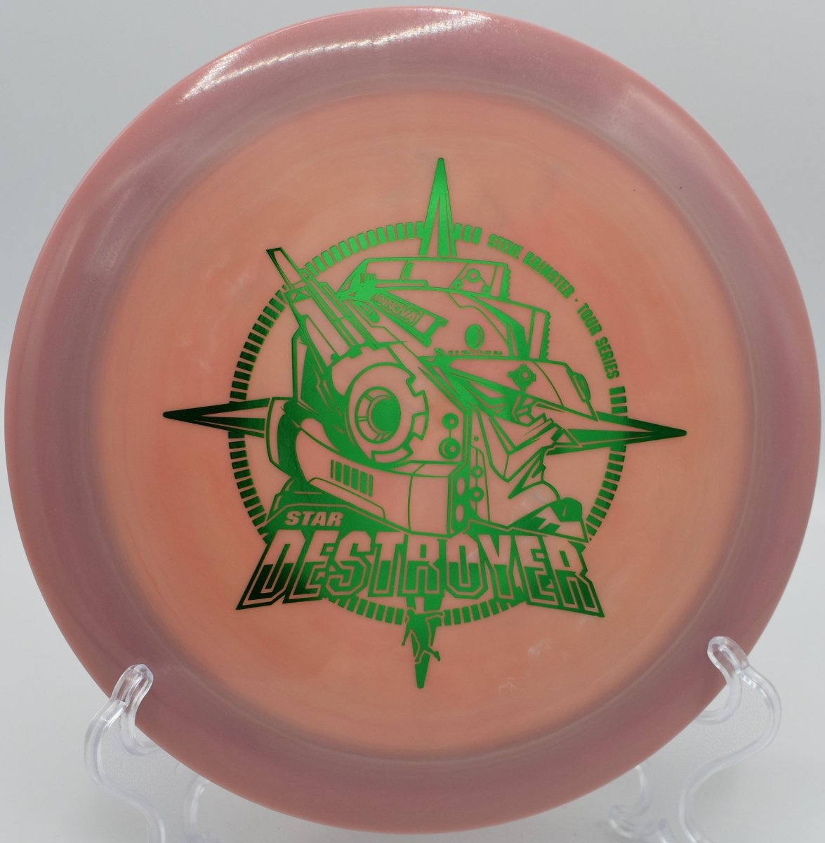 Brinster Star Destroyer launched low and fast at Veterans Memorial Disc Golf Course in Davenport, Iowa, maintaining penetration, wind resistance, and reliable fade for controlled distance