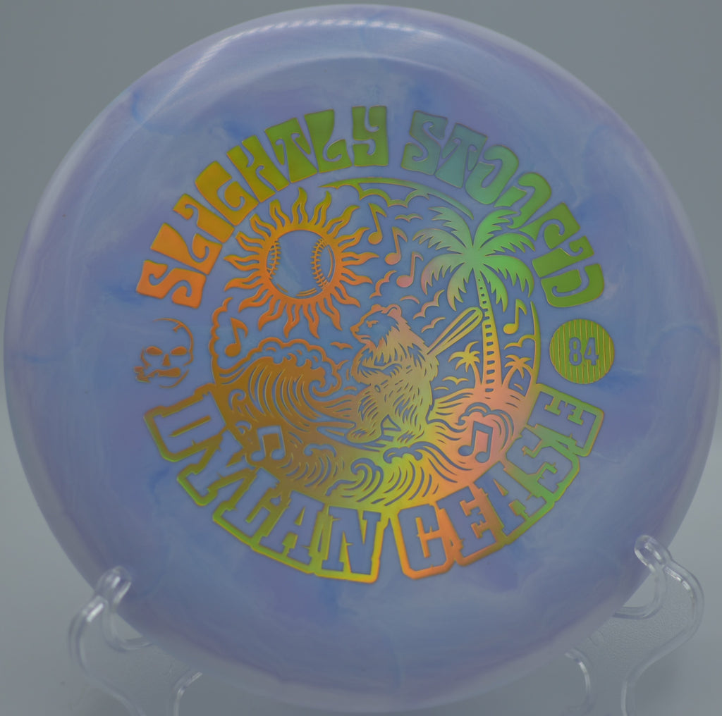 Dylan Cease Luna Bear Stamp firm spin putt at Smugglers’ Notch Disc Golf Center, Jeffersonville VT