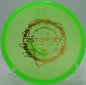 Prodigy Distortion thrown low forehand skip shot at Idlewild Disc Golf Course in Burlington, Kentucky