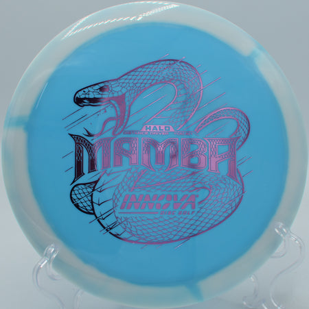 A player throwing a finesse tailwind bomb with a Halo Star Mamba at Cedar Hill Disc Golf Course in Nashville, Tennessee.