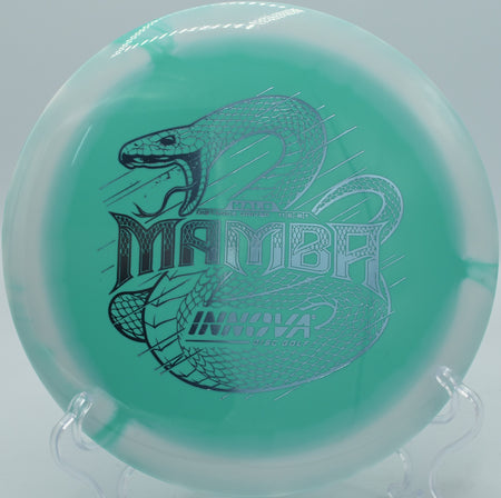 An Innova Halo Star Mamba carving a perfect turnover drive at The Fort Disc Golf Course in Ogden, Utah.