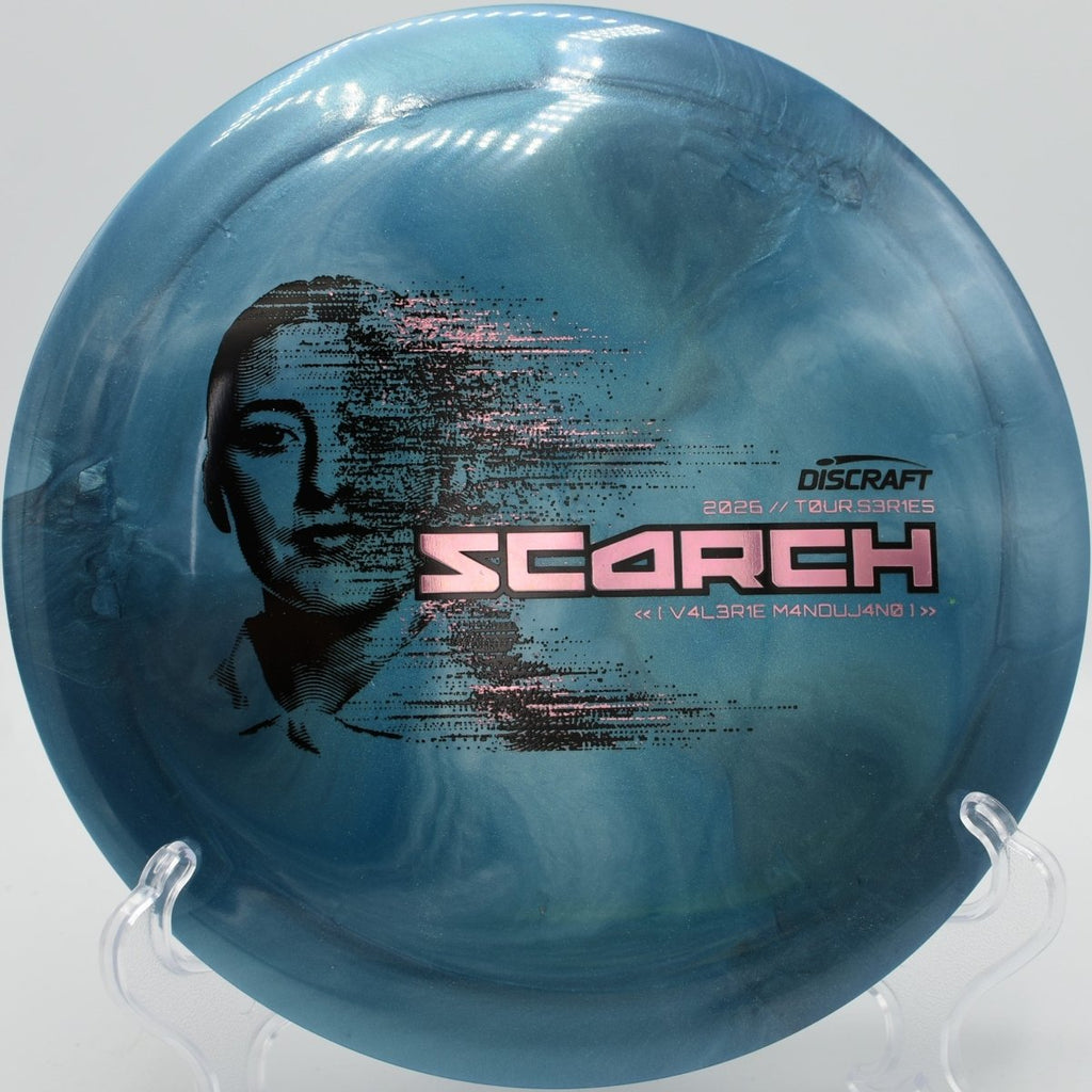 Discraft Scorch understable distance driver carving turnover at Hornets Nest Disc Golf Course in Charlotte, North Carolina