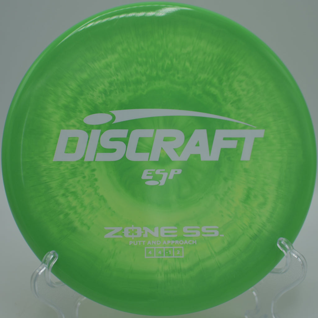 ESP Zone SS smooth forehand approach fading gently at Maple Hill Disc Golf Course, Leicester MA