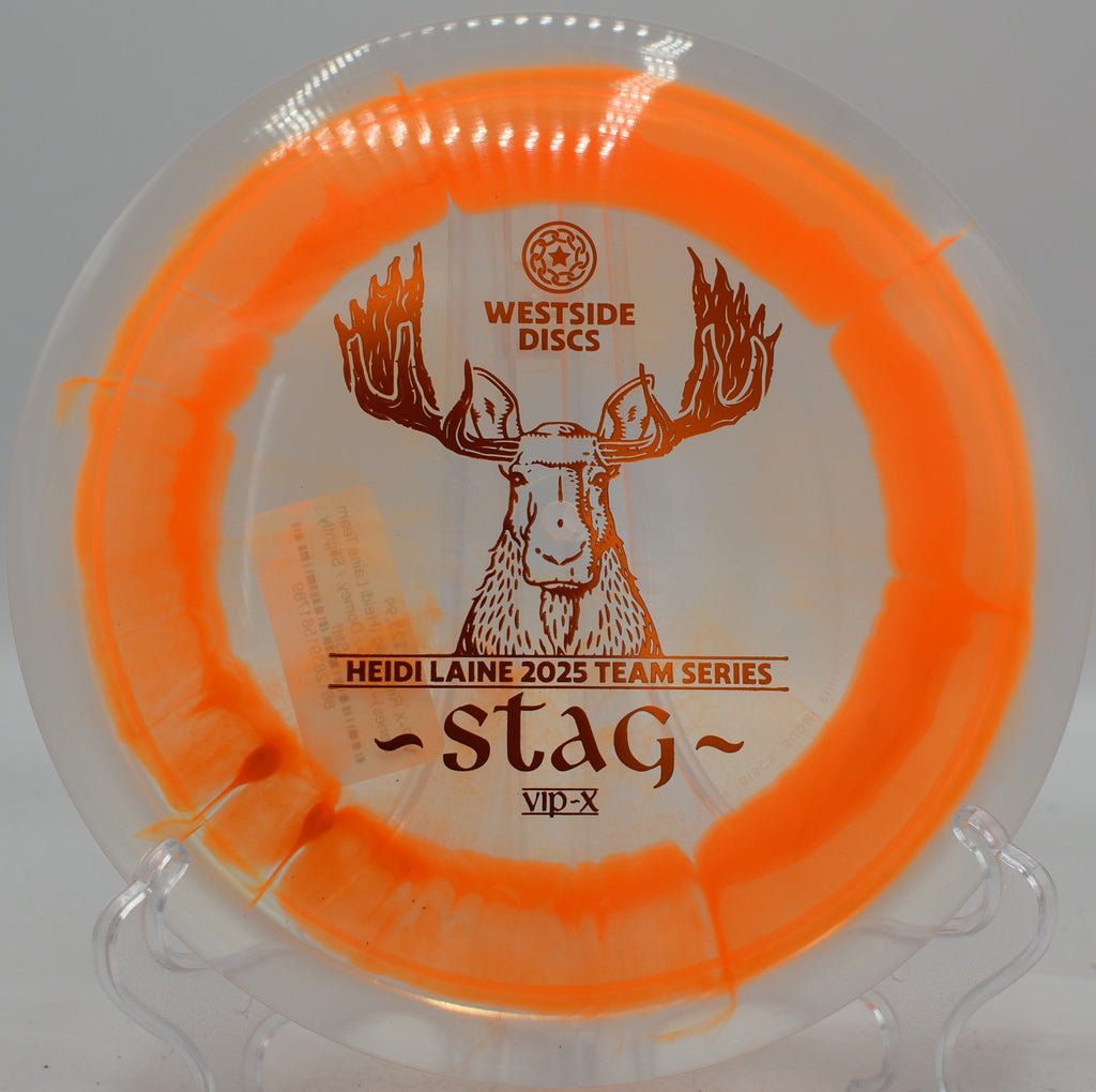 Stag slicing through calm air during a power-down drive at SeaTac Disc Golf Course in Washington

