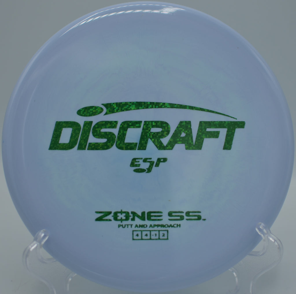 Zone SS floaty forehand flick skidding near basket at Veterans Park Disc Golf Course, Arlington TX