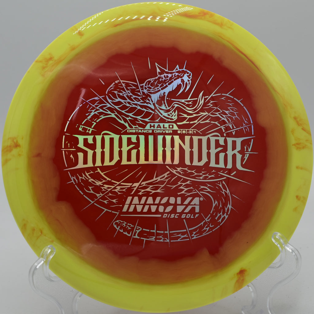 An Innova Halo Star Sidewinder carving a perfect turnover shot through the fairways of Bryant Lake Park Disc Golf Course in Eden Prairie, Minnesota.
