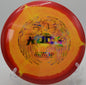 An Innova Halo Star Roc3 smoothly fading toward the basket at Little Africa Disc Golf Course in Cherokee, South Carolina.