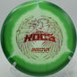 An Innova Halo Star Roc3 flying over rolling hills at Paul B. Johnson State Park Disc Golf Course in Hattiesburg, Mississippi.