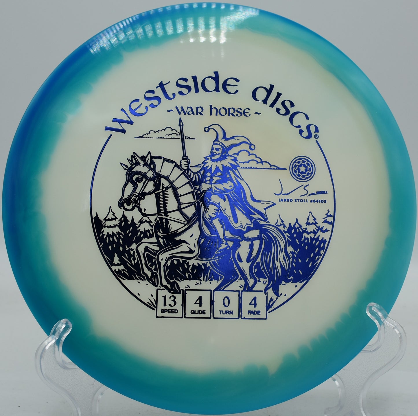 Westside Discs War Horse shown mid-flight over open terrain at Tyler State Park in Newtown, Pennsylvania

