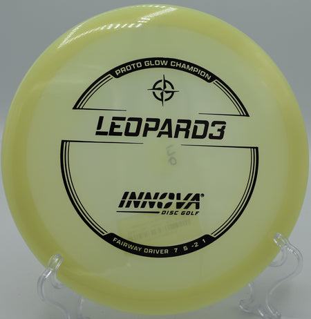 An Innova Proto Glow Leopard3 carving through the wooded fairways at Paw Paw Tunnel Disc Golf Course in Oldtown, Maryland.
