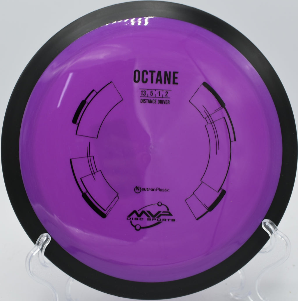 "MVP Neutron Octane – Ideal for hyzer flips and force-over flex shots, thriving at Milo McIver Disc Golf Course in Oregon."
