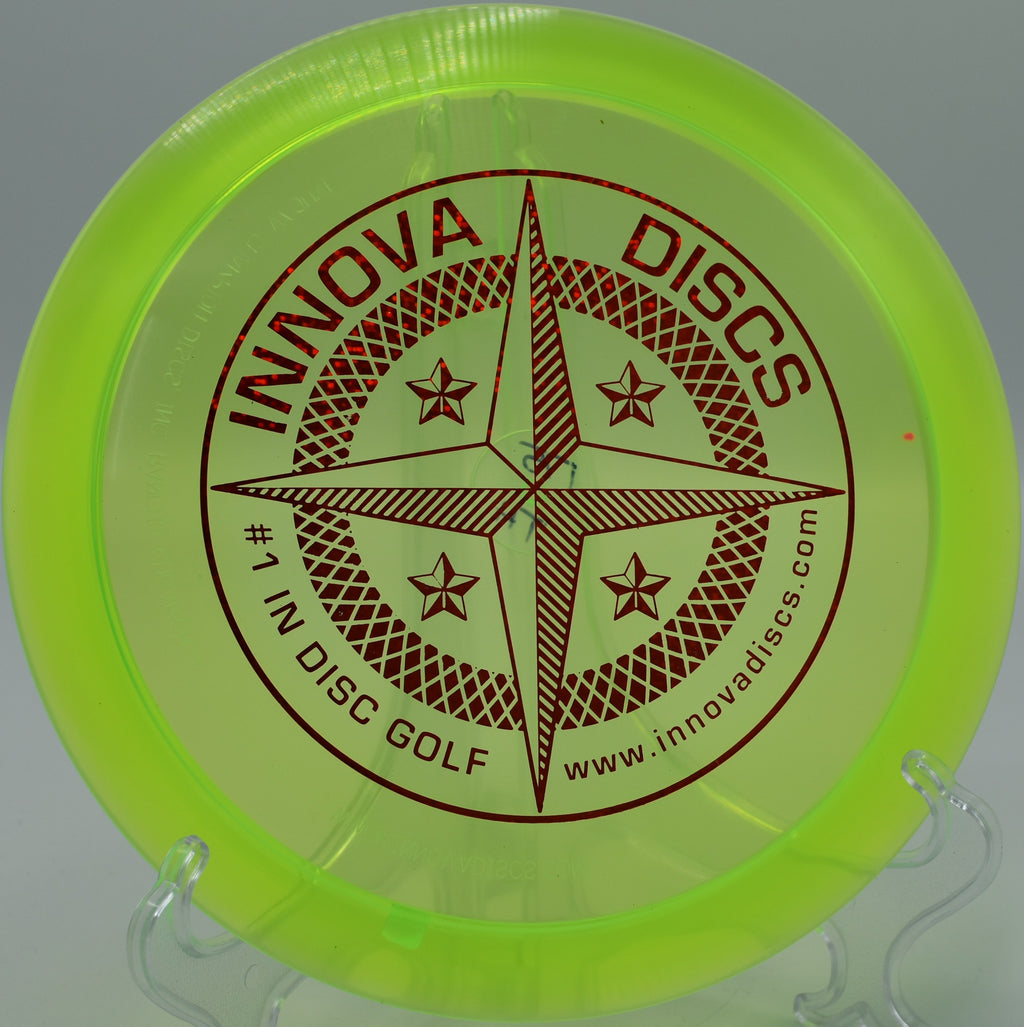 Innova Proto Star Thunderbird landing near the pin after a perfect drive on Hole 4 at Lost Island Disc Golf Course, Waterloo, Iowa.