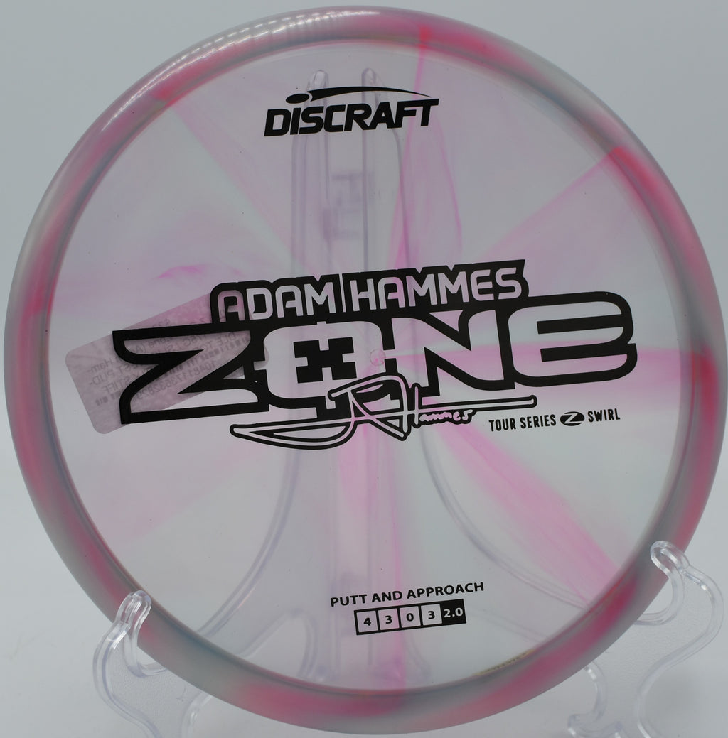 Z Swirl Zone dumping reliably near the basket at Zephyrhills Disc Golf Course in Florida.
