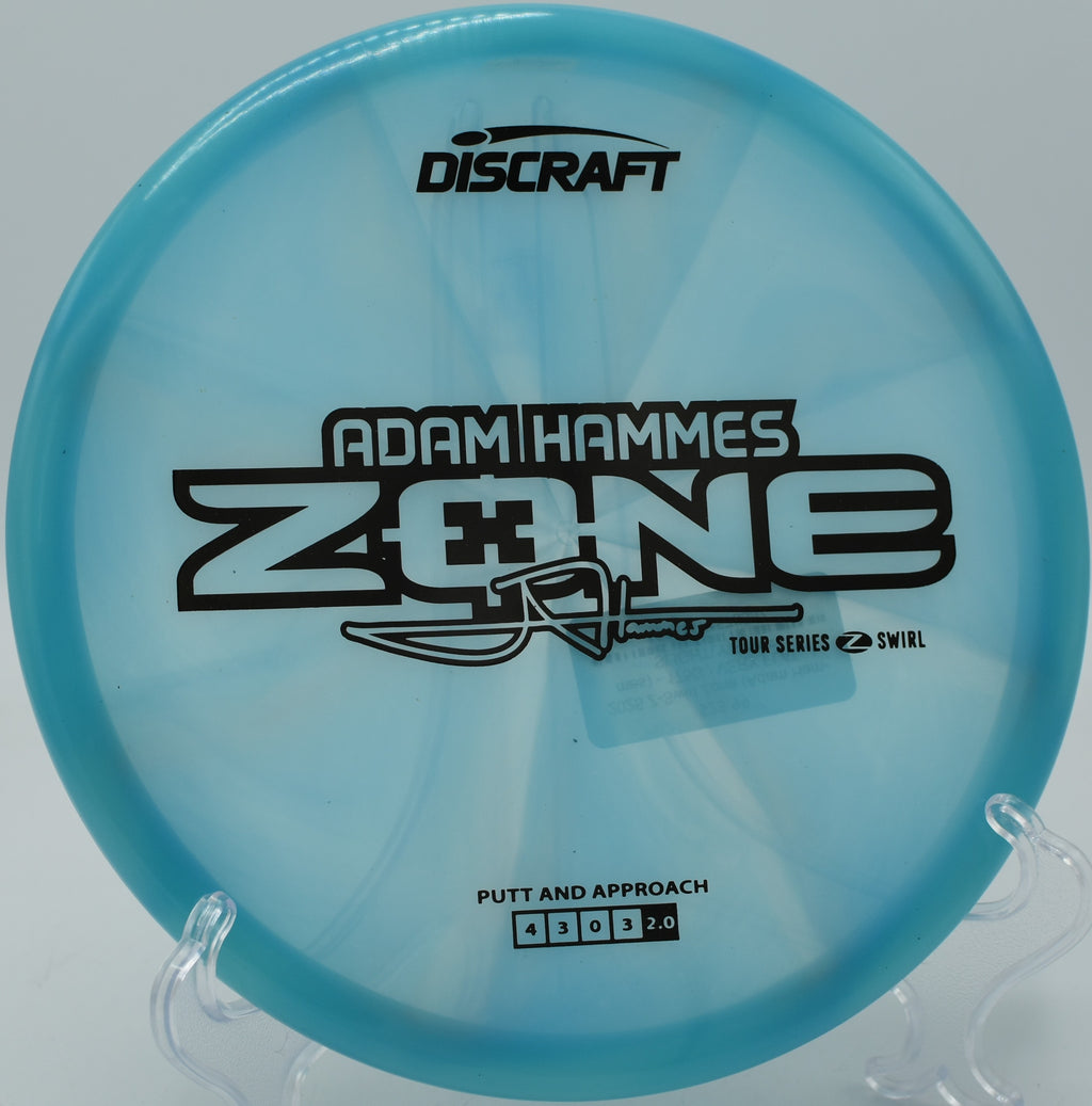 Z Swirl Zone flexing slightly before a strong fade finish at Glenwood Springs DGC in Colorado.
