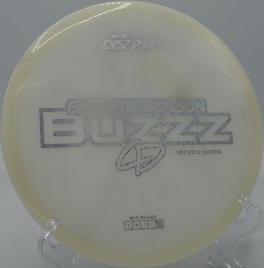 Z Swirl Buzzz threading a tight tunnel shot with confidence at SeaTac Disc Golf Course in Washington.

