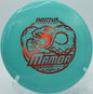 A disc golfer shaping a tailwind-assisted drive with a Star Mamba at Sunset Ridge Disc Golf Course in Hudson, Wisconsin.