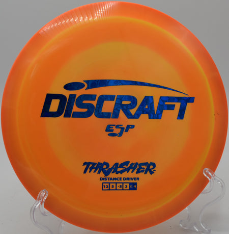 ESP Thrasher by Discraft – 12/5/-3/2 flight path, perfect for players seeking effortless distance and controlled fade on max-distance throws.