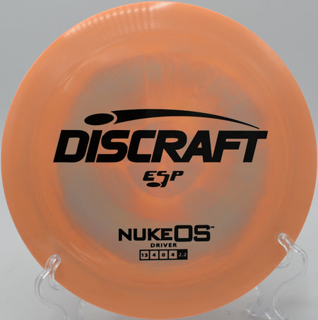 ESP Nuke OS by Discraft – 13/4/0/4 flight path, perfect for power throws and controlled finishes in headwinds, great for Hudson Mills Metropark Disc Golf Course in Ann Arbor, Michigan.