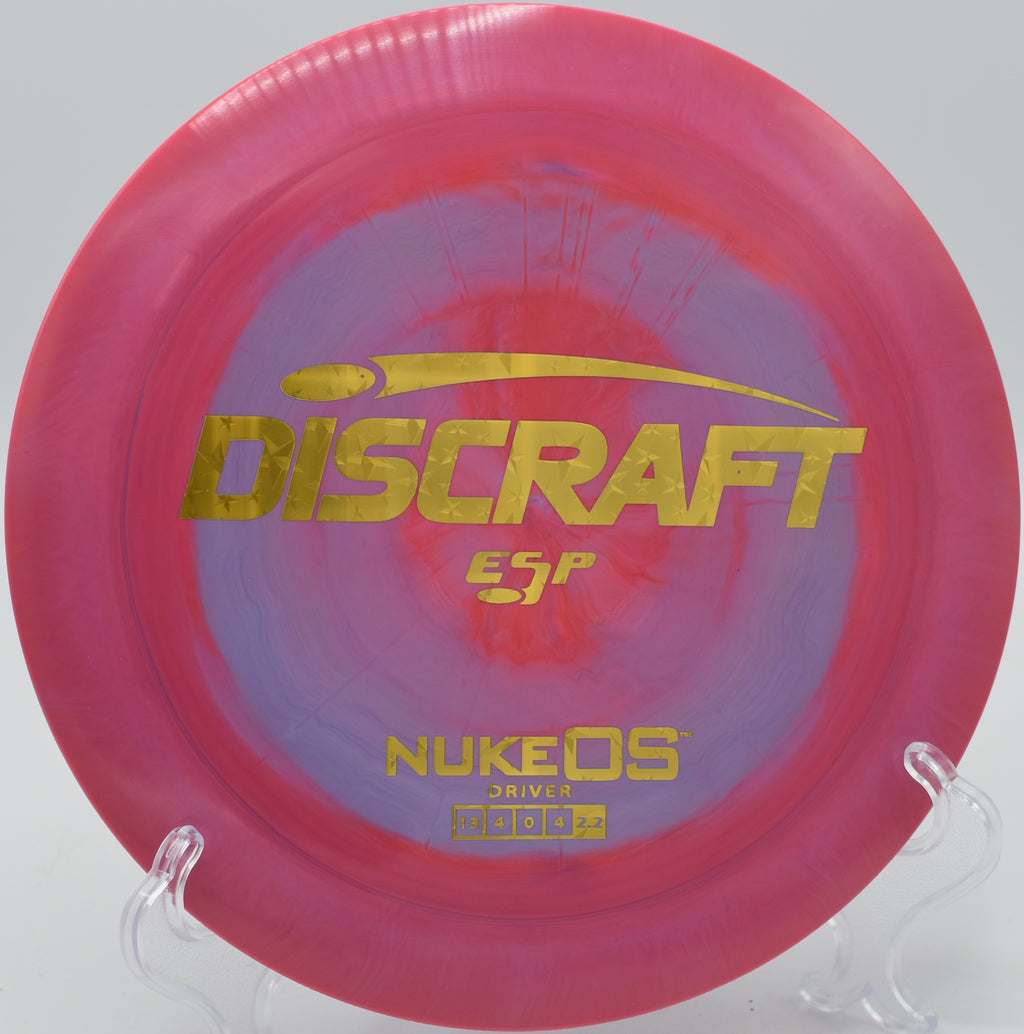 Discraft ESP Nuke OS – High-speed, overstable driver with consistent fade, ideal for flex shots and controlled distance at Sunset Hills Disc Golf Course in St. Louis, Missouri.

