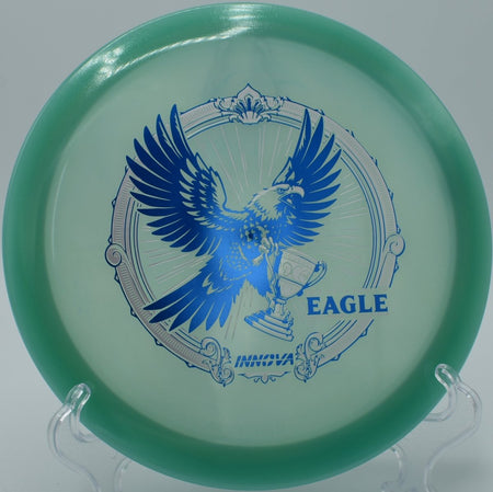 Proto Glow Champion Eagle disc golf fairway driver navigating tight gaps at Hornets Nest Disc Golf Course, Charlotte, North Carolina