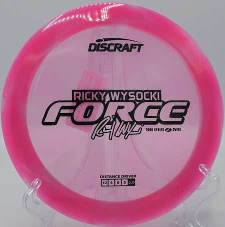 Z Swirl Force blasting downfield with stability in a tailwind at SeaTac Disc Golf Course in Washington.


