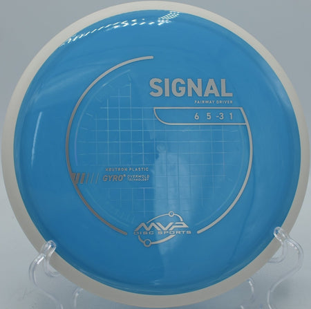 Neutron Signal disc golf driver drifting right on a technical shot at Northwood Black Disc Golf Course, Morton, Illinois