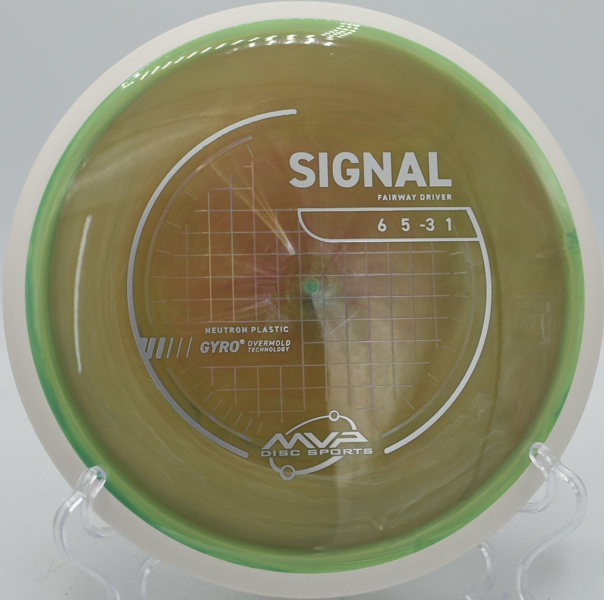Neutron Signal disc golf driver flipping up for maximum glide at New London Tech Disc Golf Course, New London, Minnesota