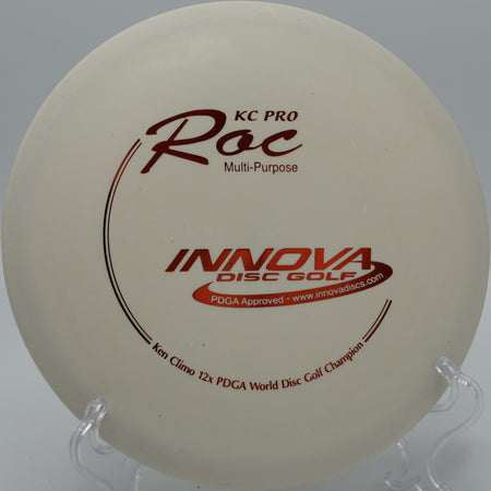 Innova KC Pro Roc gliding straight toward the chains on Hole 12 at Hidden Ridge Disc Golf Course, Medina, Ohio.