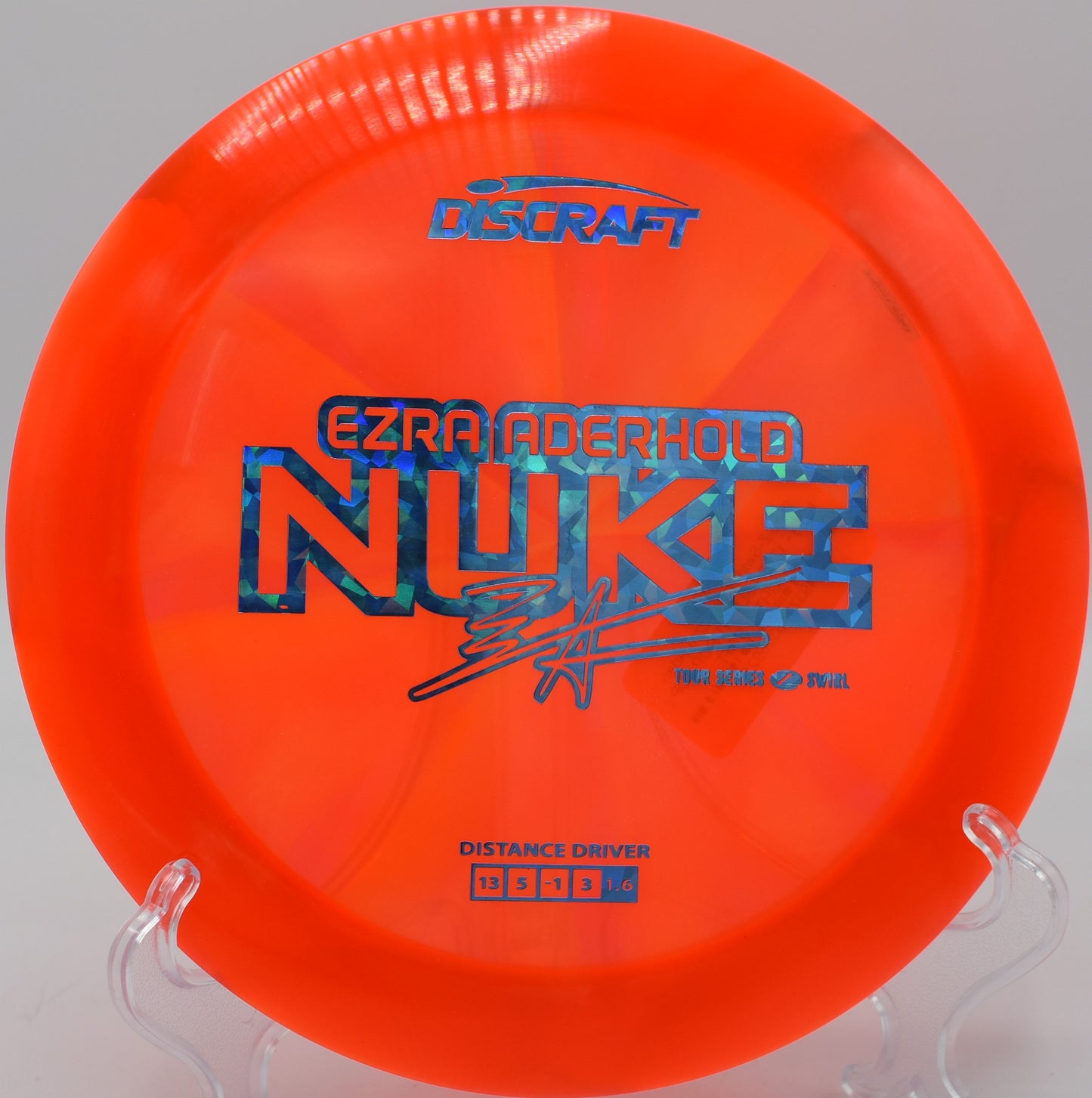 Z Swirl Nuke soaring high and crashing late into the fairway at Rock Ridge DGC in Pittsboro, North Carolina.

