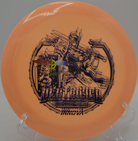 
Innova Star Color Glow Destroyer Henna Blomroos Team Stamp distance driver crushing controlled flex shots at Nokia DiscGolfPark in Nokia, Finland.
