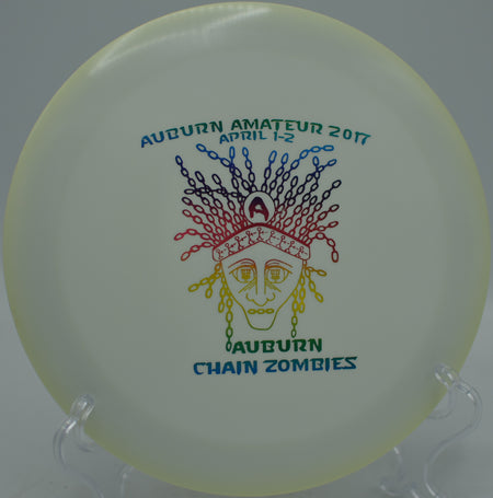 Innova Tourney Stamp penned *DS early run Paul McBeth Destroyer bombing max-distance flex shots at Maple Hill Disc Golf Course in Leicester, Massachusetts.