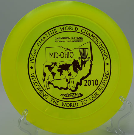 Champion Katana by Innova – 13/5/-3/3 flight path, designed for long-distance throws and maximum glide at DeLaVeaga Disc Golf Course in Santa Cruz, California.