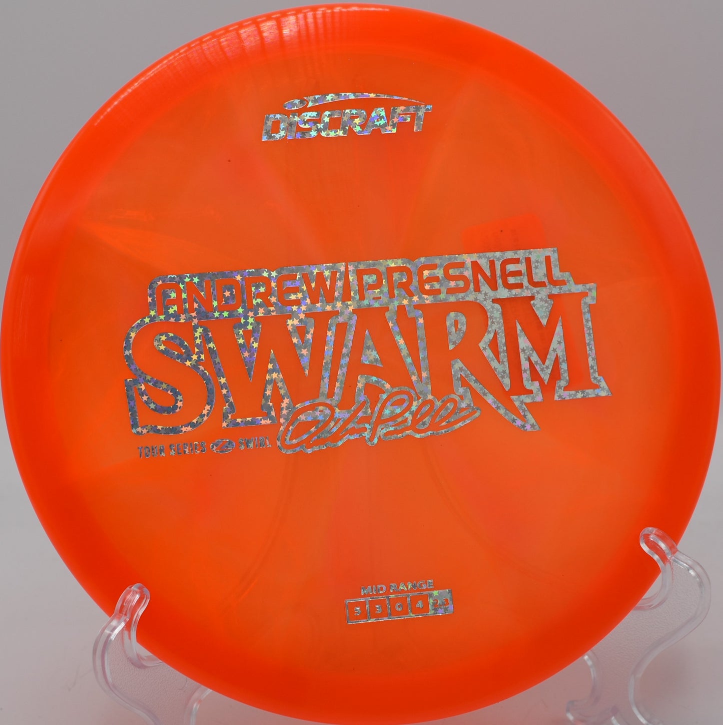 Z Swirl Swarm spiking hard on an overstable midrange flex line at Swope Park in Kansas City, Missouri.

