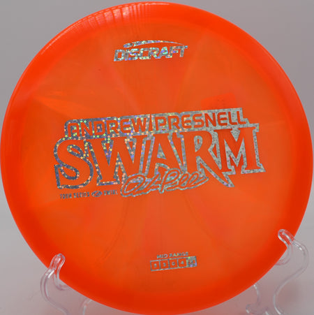 Z Swirl Swarm spiking hard on an overstable midrange flex line at Swope Park in Kansas City, Missouri.

